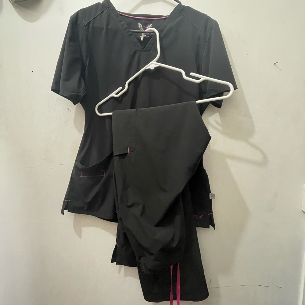 Black Smitten Scrub Set